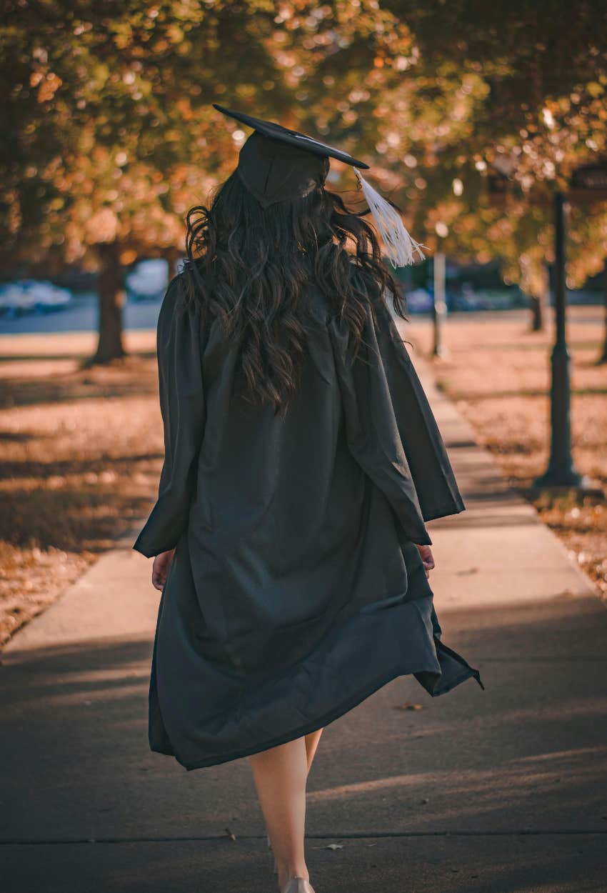 female homeschooled student graduating