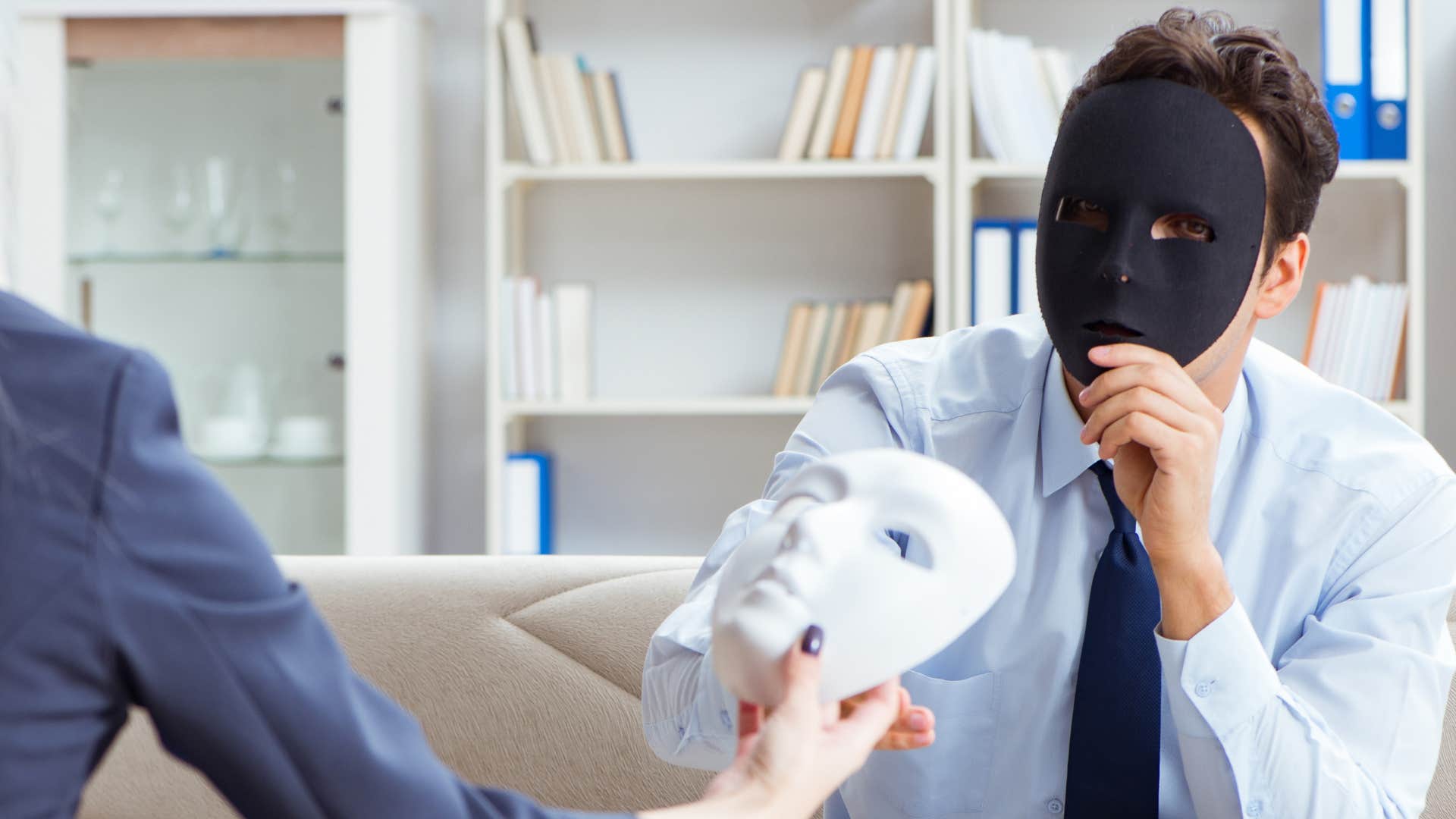a narcissistic man masks his public image for different reasons
