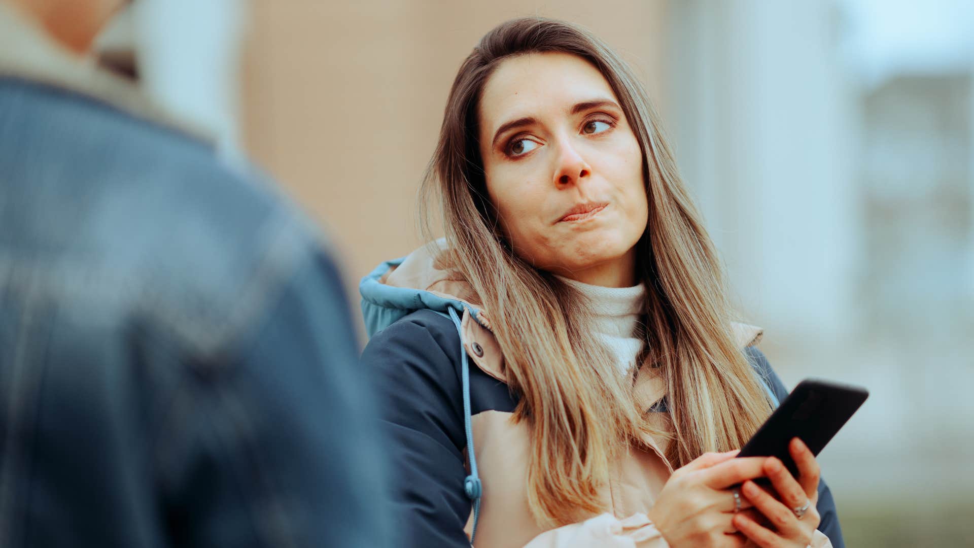 a woman overhears her narcissistic male friend brag about helping others