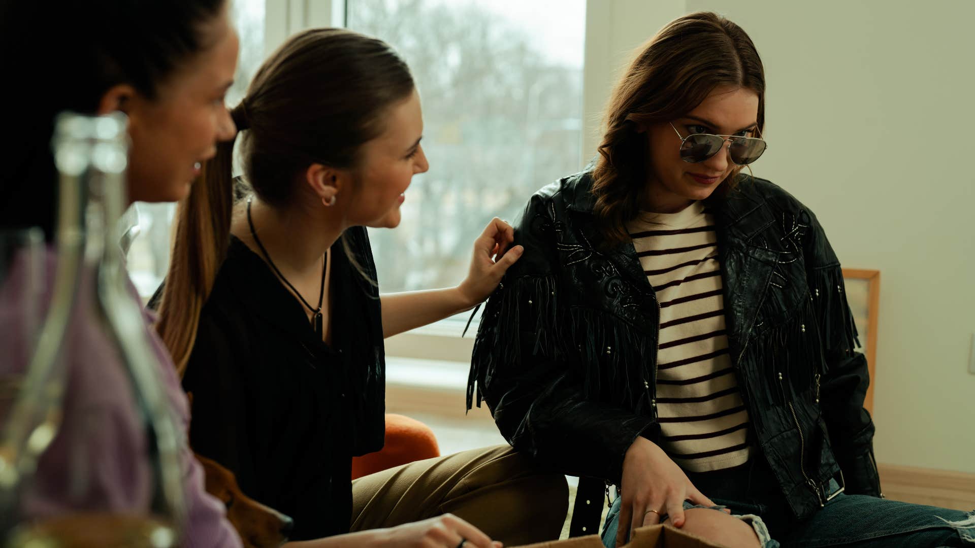 a narcissistic woman causes her friends to walk on eggshells around her