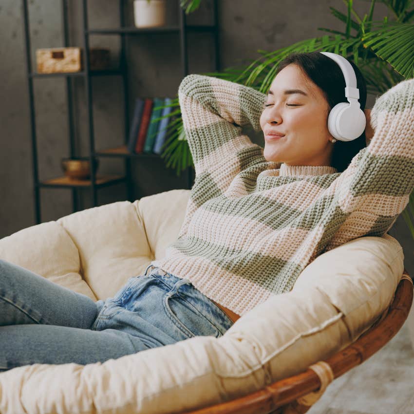 woman taking it easy on the dopamine to be more recharged
