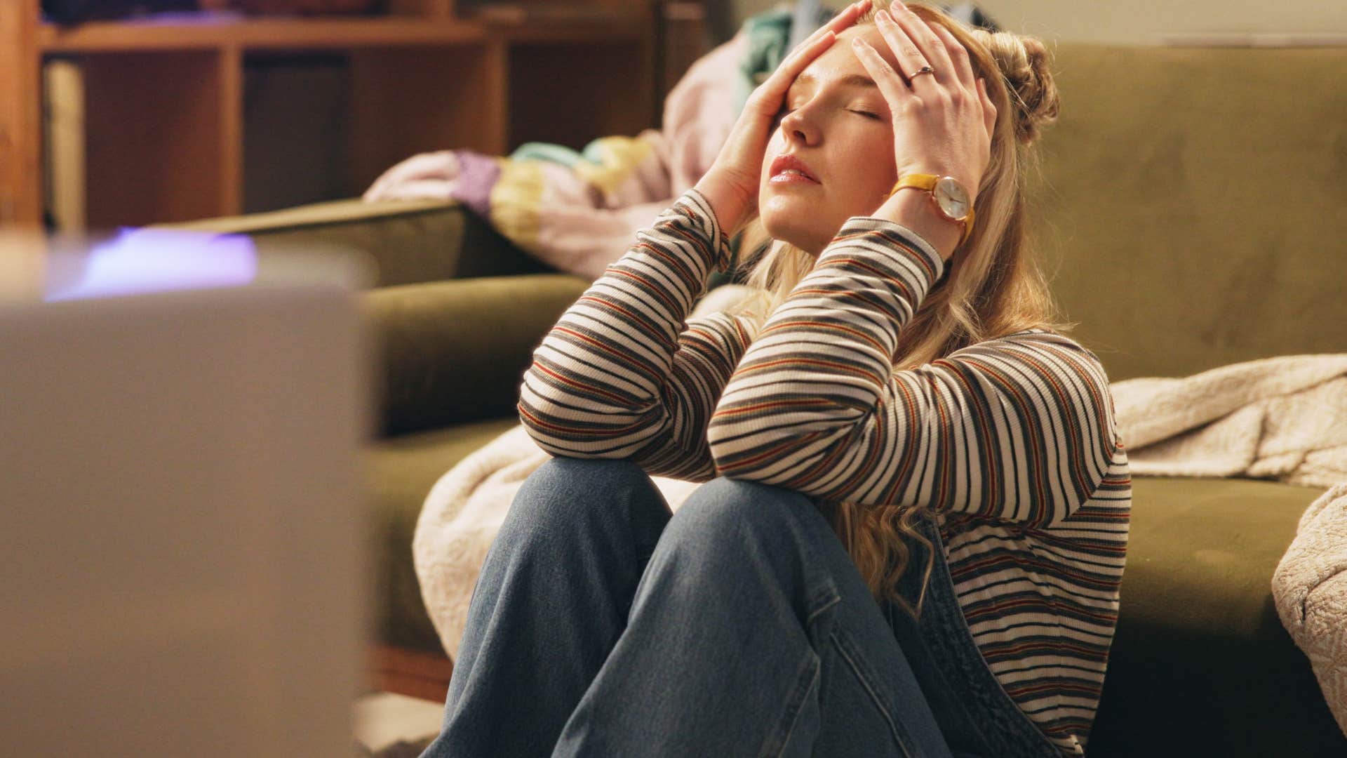 sensitive woman stressed from unexpected change