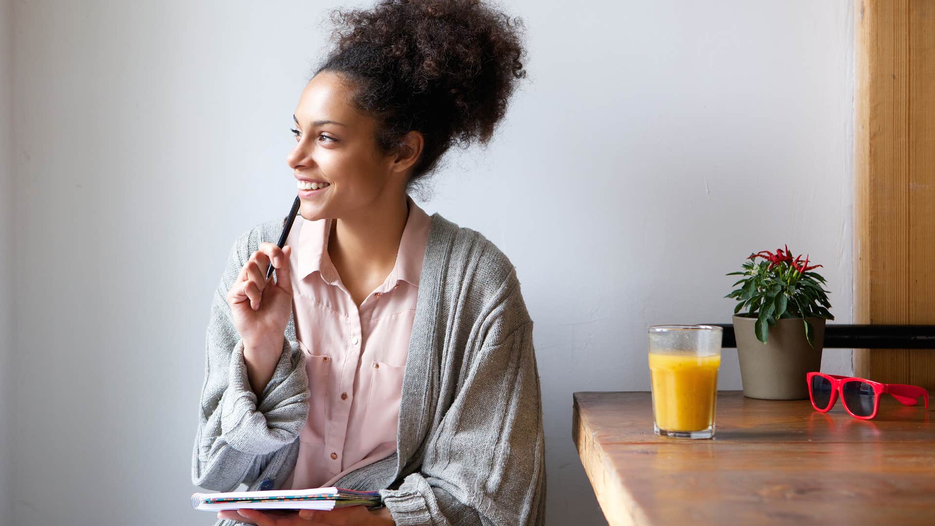 woman with the love-attracting practice of not making decision with higher power