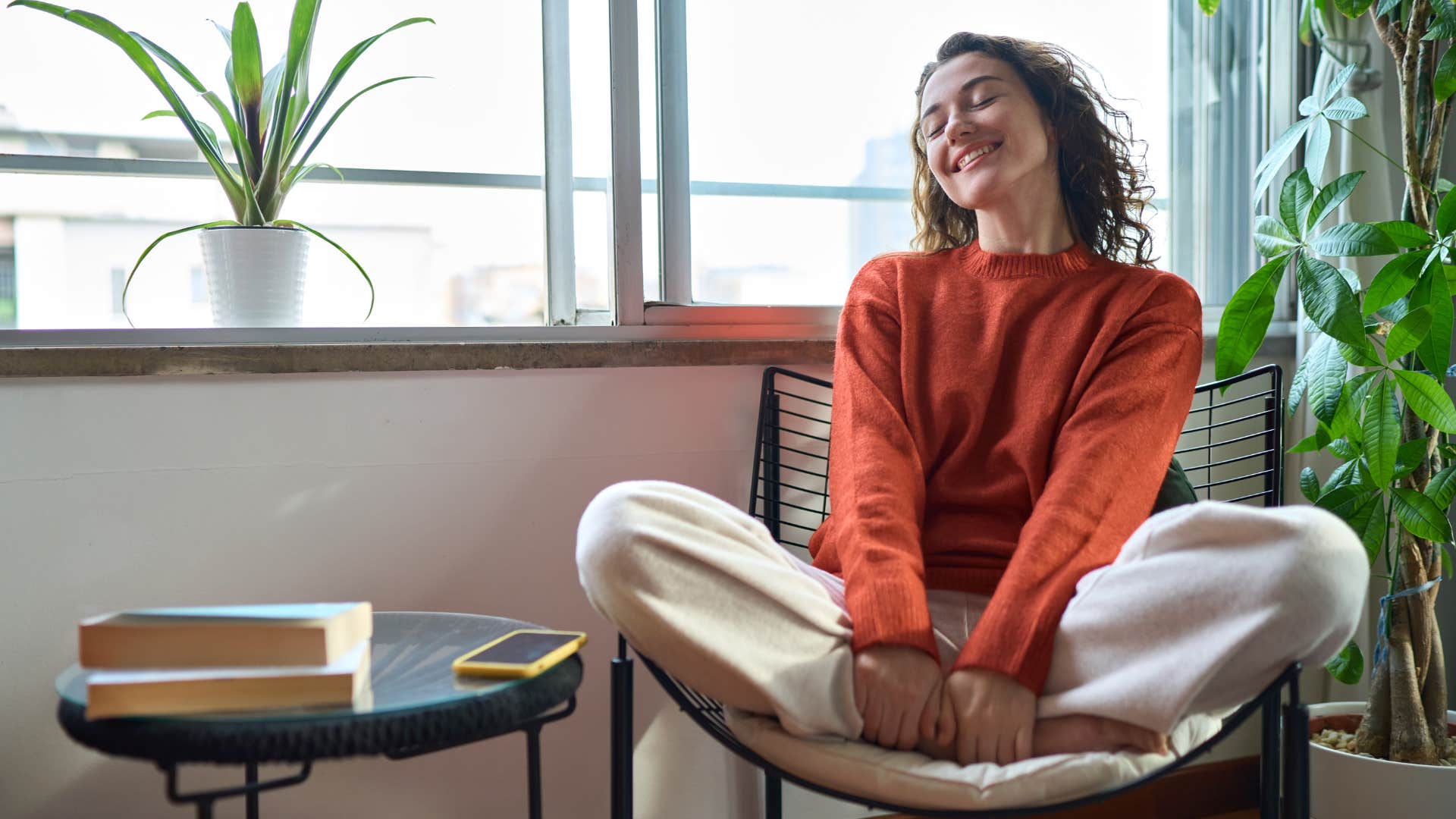 woman with the love-attracting practice of letting go and showing up