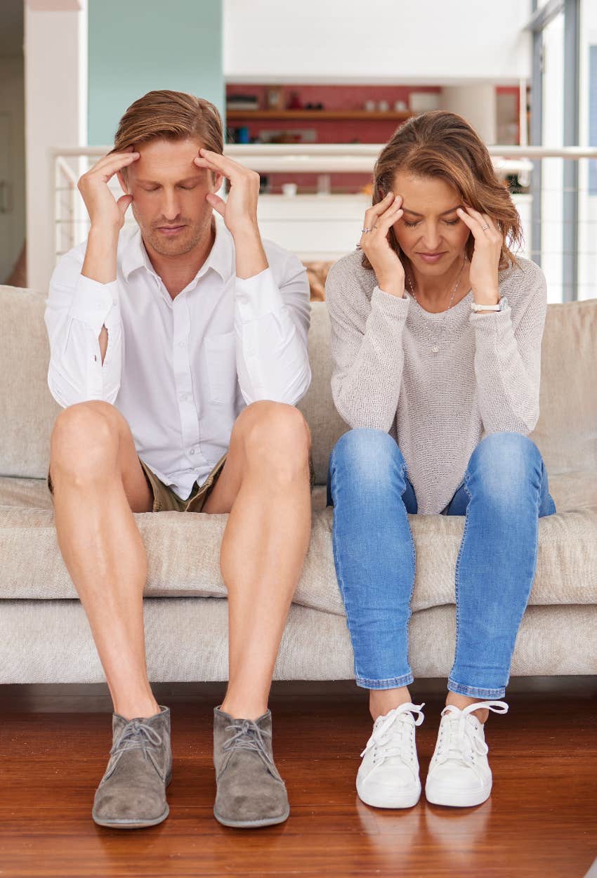 stressed parents and furious dad because wife calls herself a single mom