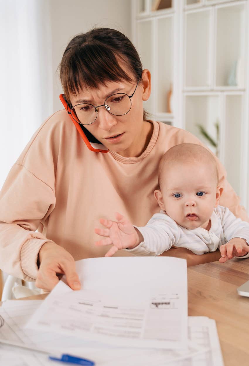 stressed single mom, not stay-at-home mom