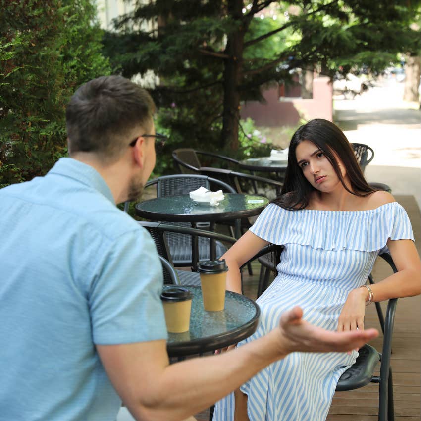 man having a one-up-man-ship with woman as negging