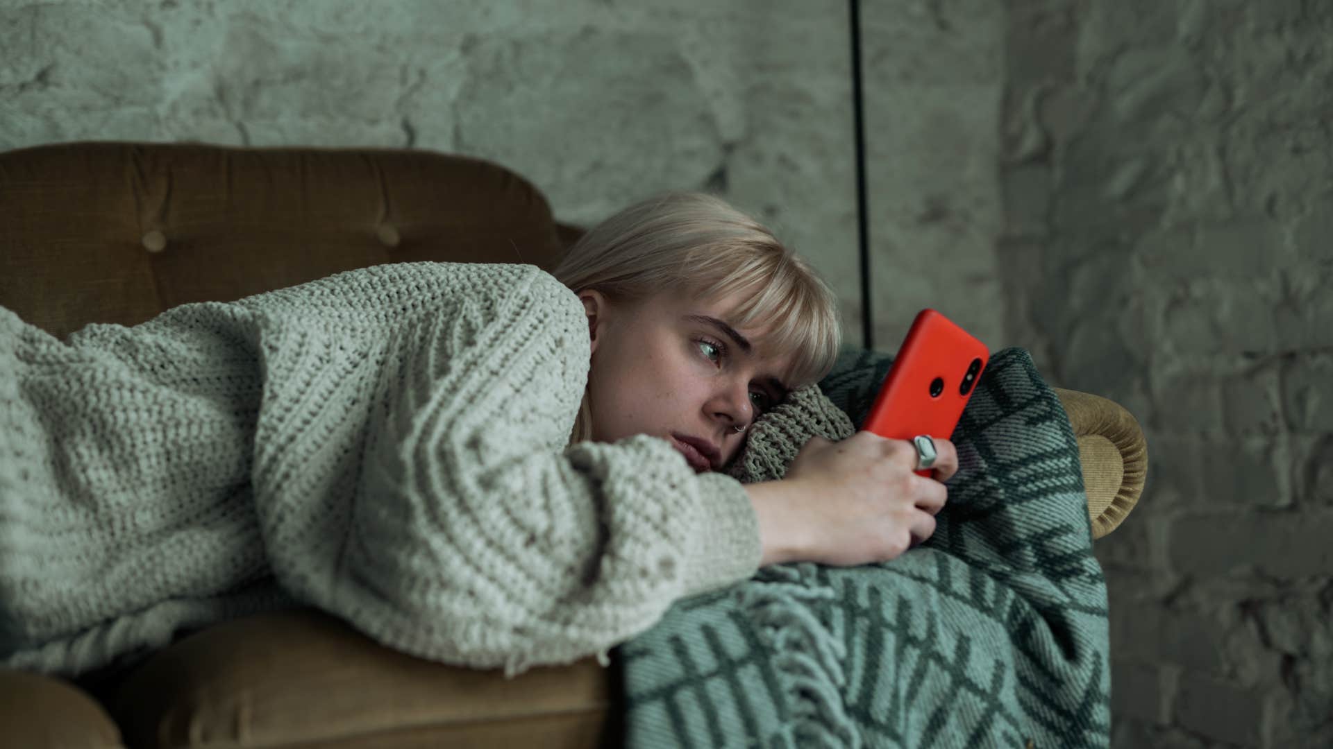 emotionally exhausted woman being lazy unmotivated to exercise