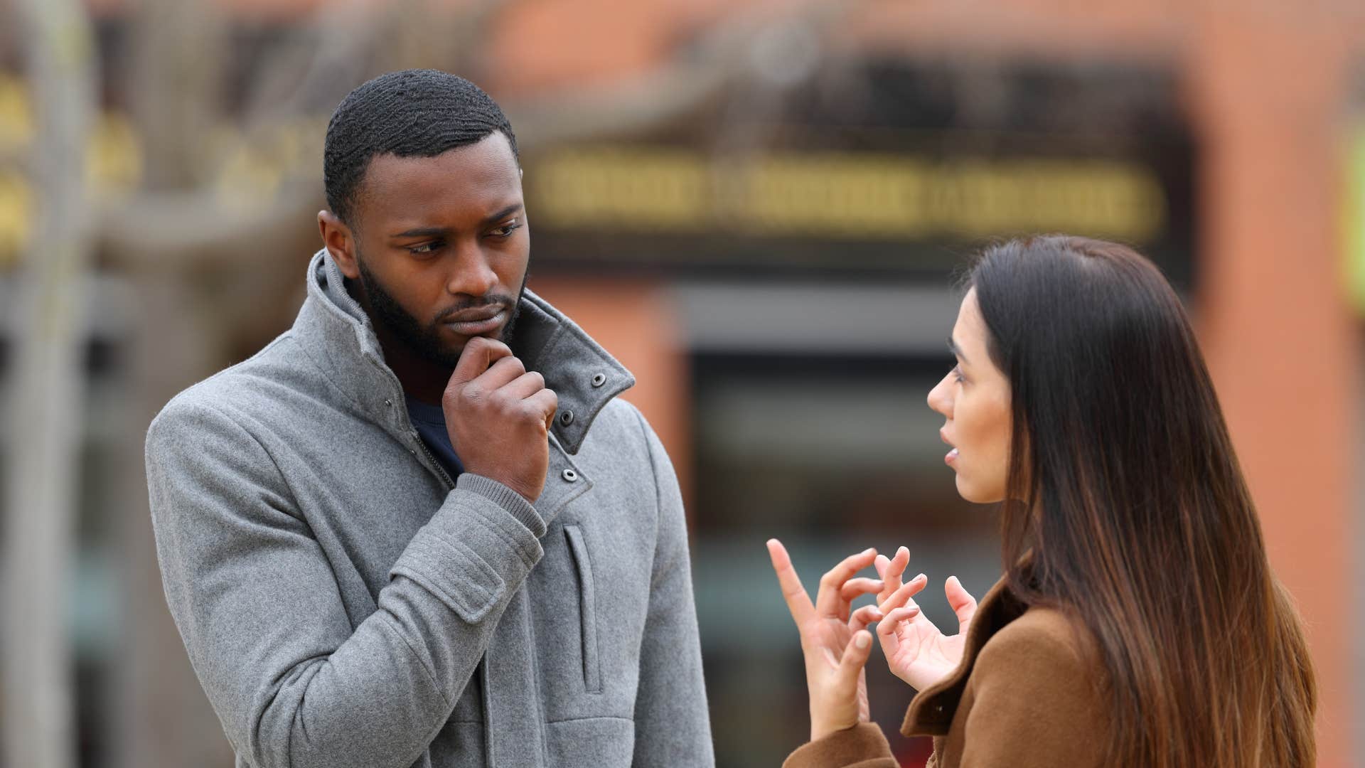 woman trying to redirect the topic of conversation after getting bored