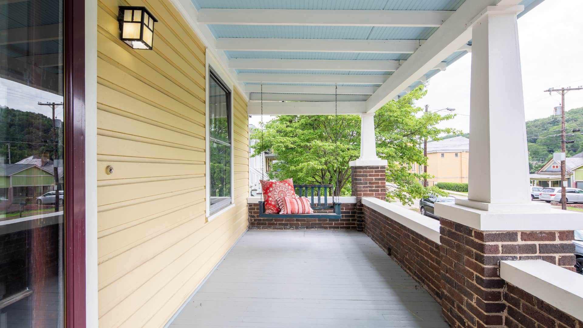 porch ceiling painted haint blue