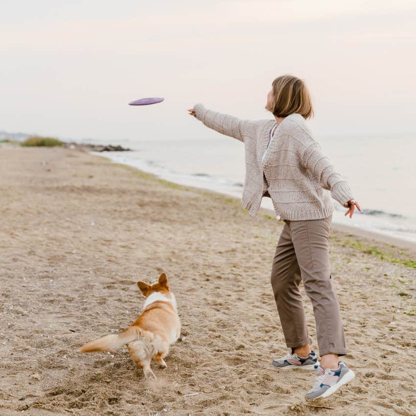 woman on an off-grid beach