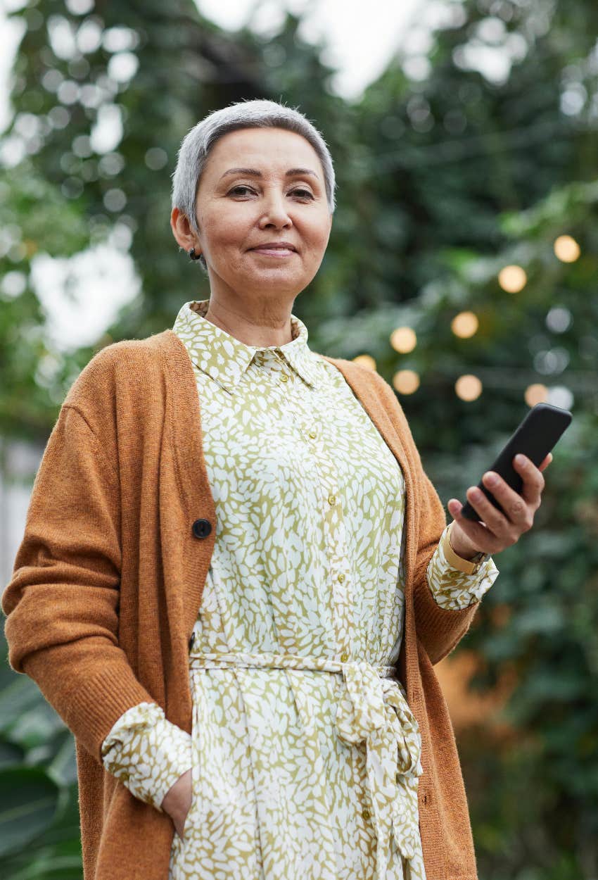 mom talking phone just good giving hug research