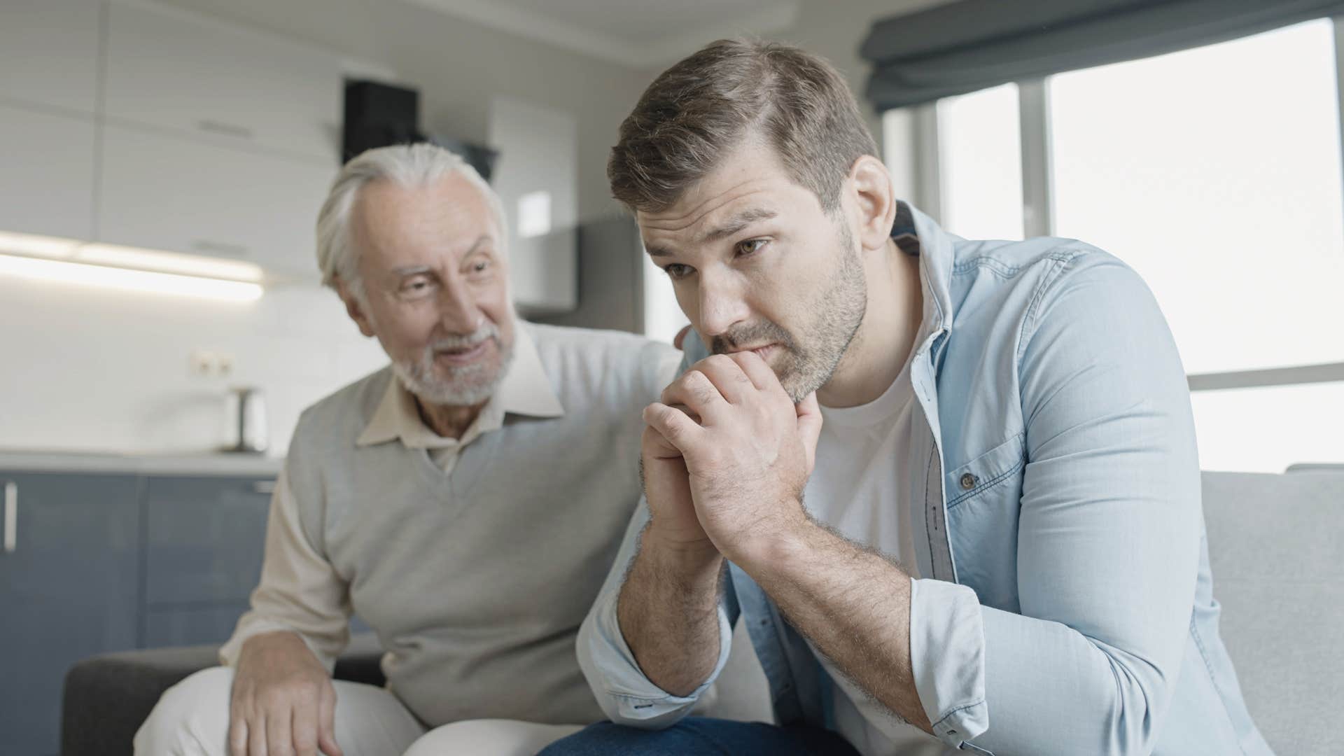 a father tries to talk to his son before he leaves again