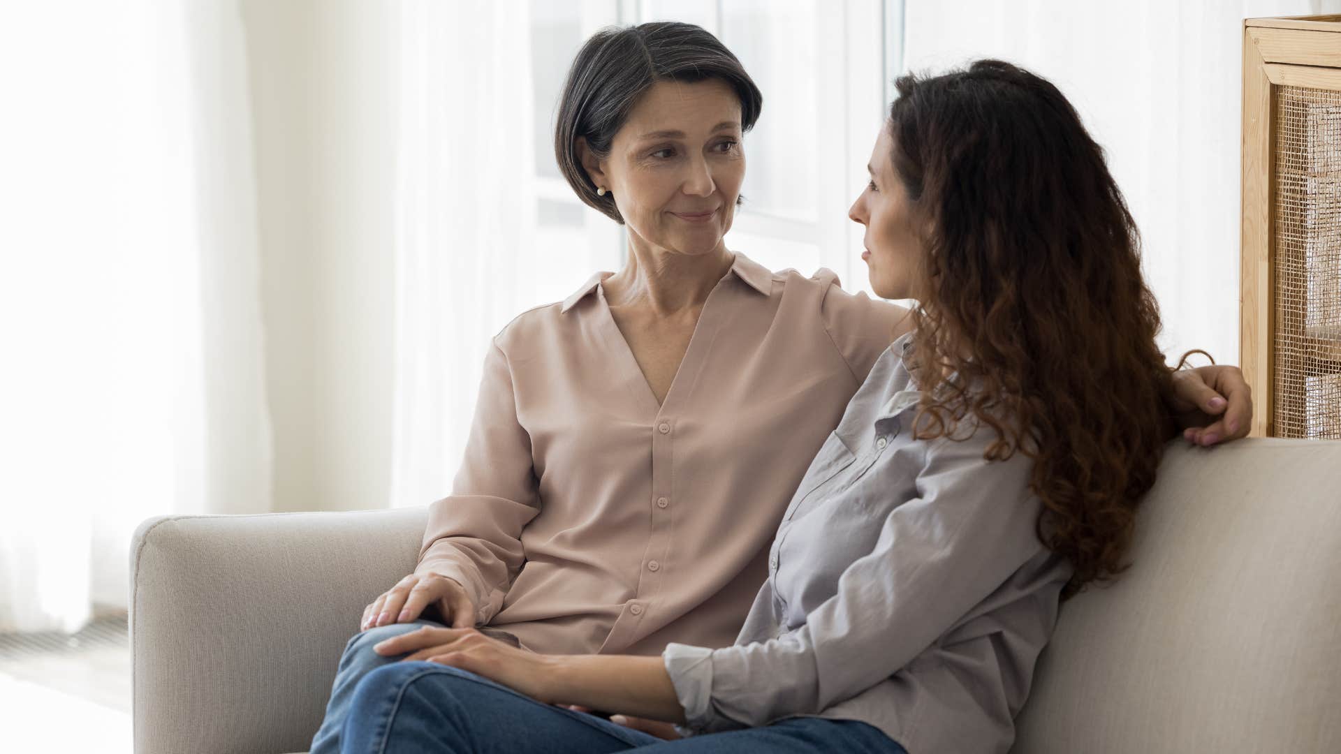 a daughter tells her mother that she is too busy to visit her every week