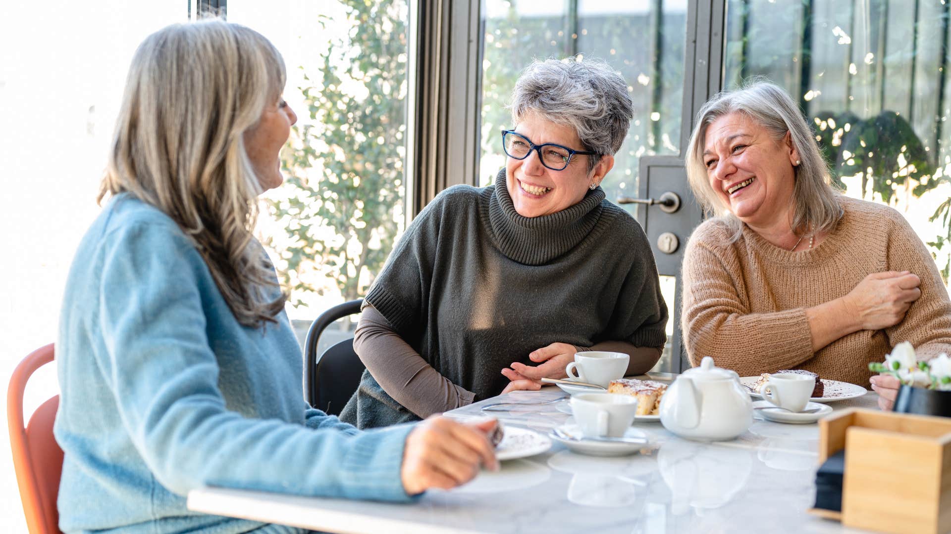 older women talking together