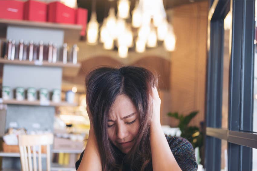 upset woman is perpetually single because she doesn't know healthy relationship boundaries