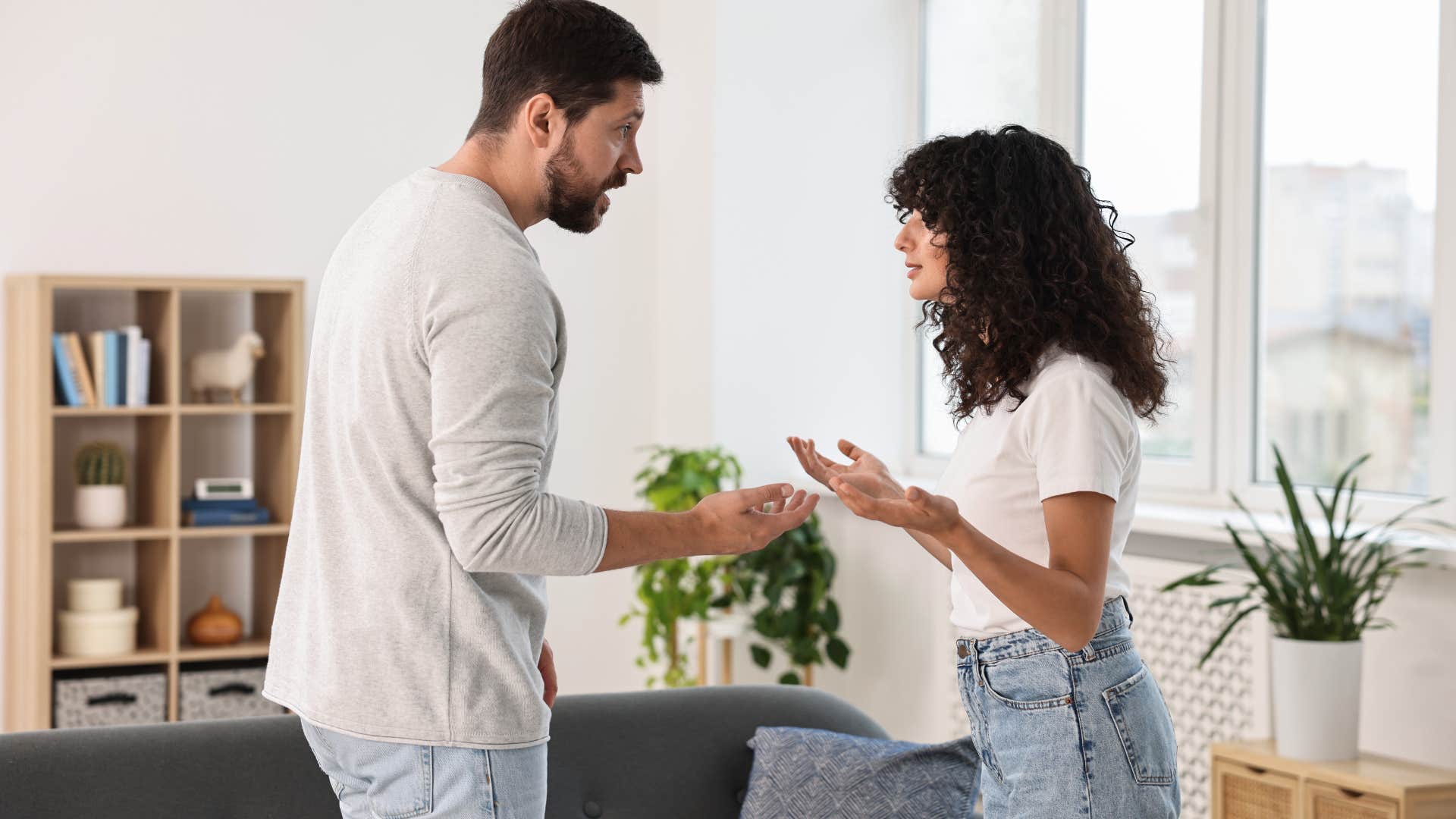 deeply unhappy couple having the same fight