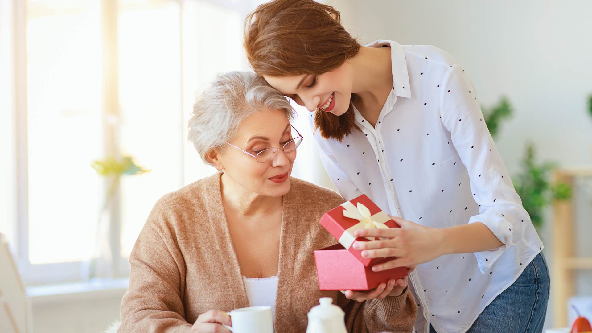 a boomer grandmother gets a quality gift from her granddaughter