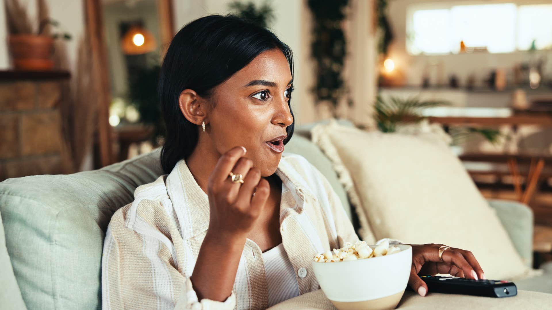a frugal woman is surprised at how many streaming services her friend has at her house