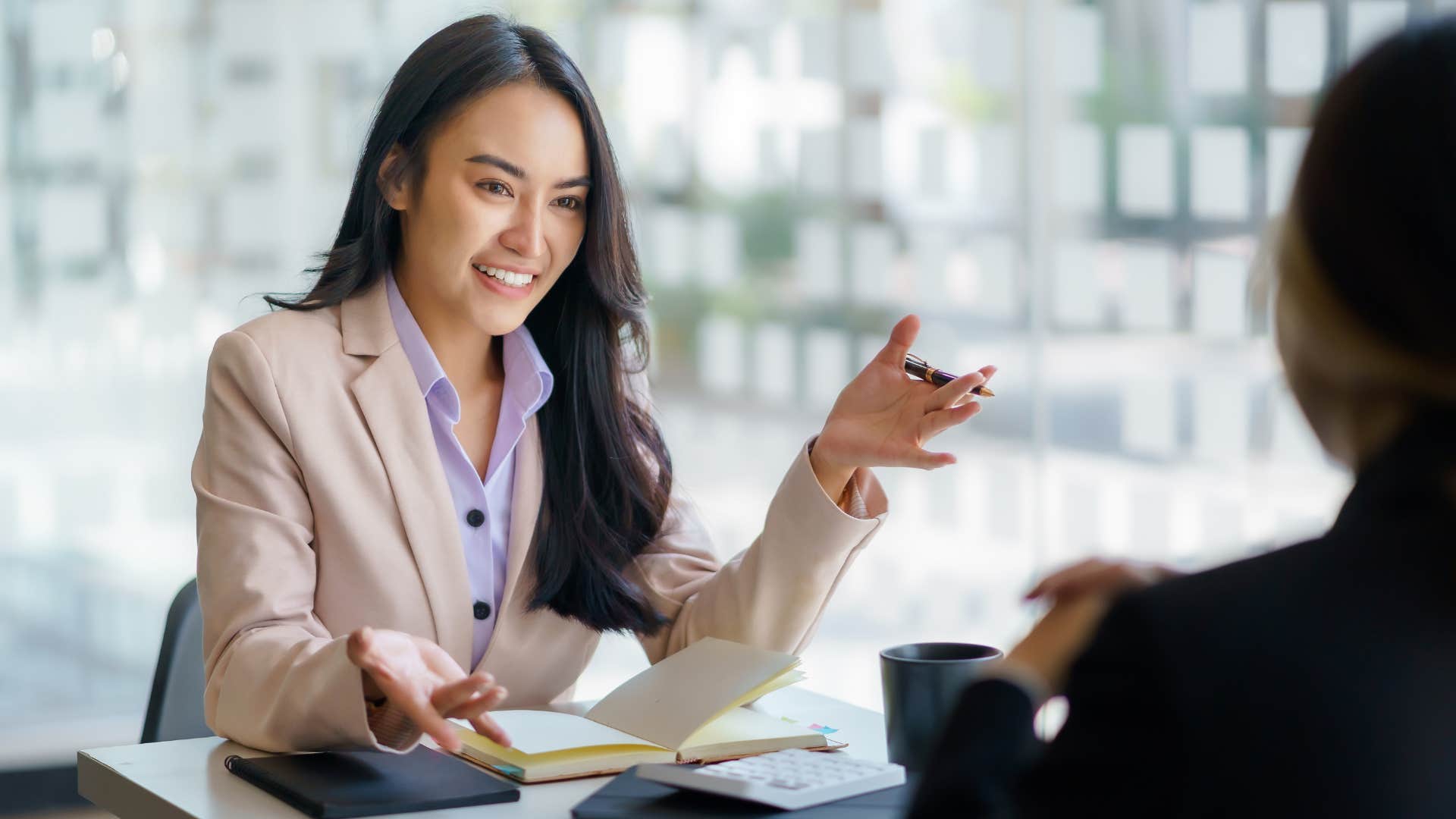 gen z woman using inclusive language during job interview