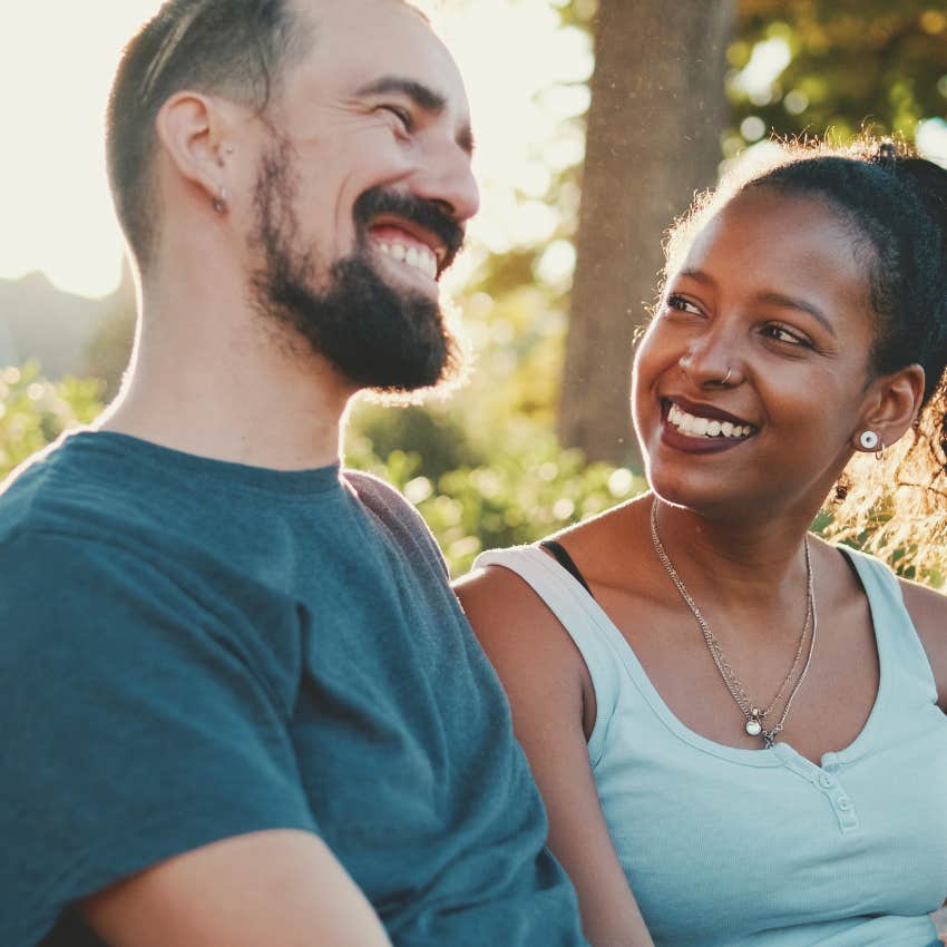 woman falling in love with quirky man