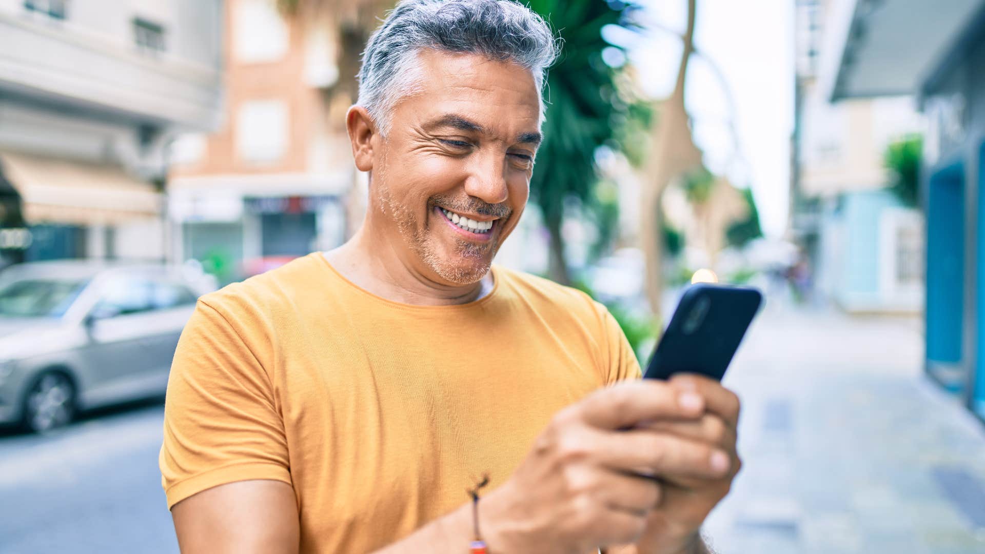 Man going out every weekend and texting on his phone.