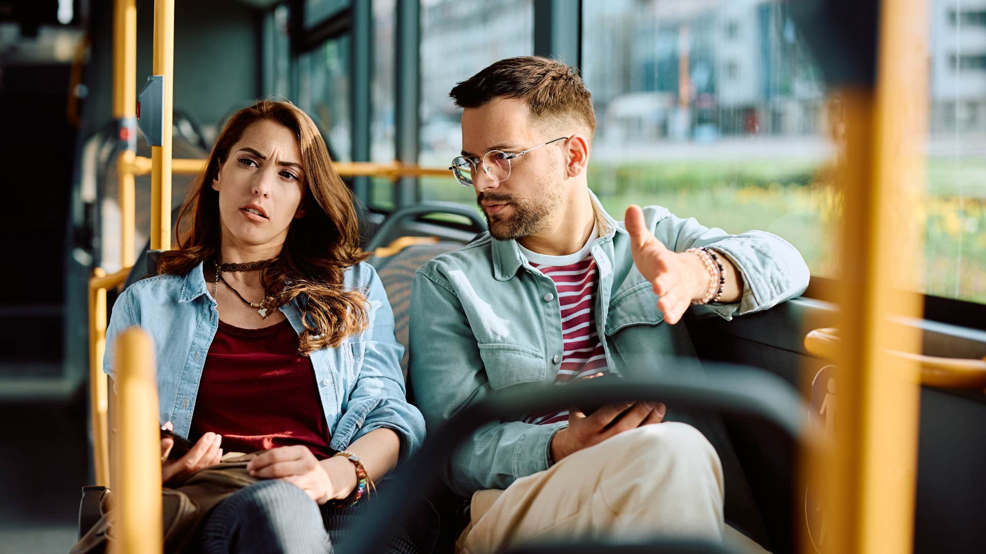 a gen z man tells his girlfriend the truth as they travel