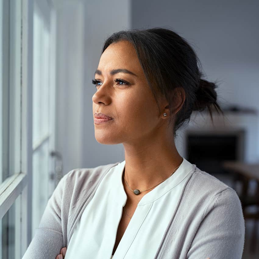 woman weighing the impact of her fears before cutting off a family member