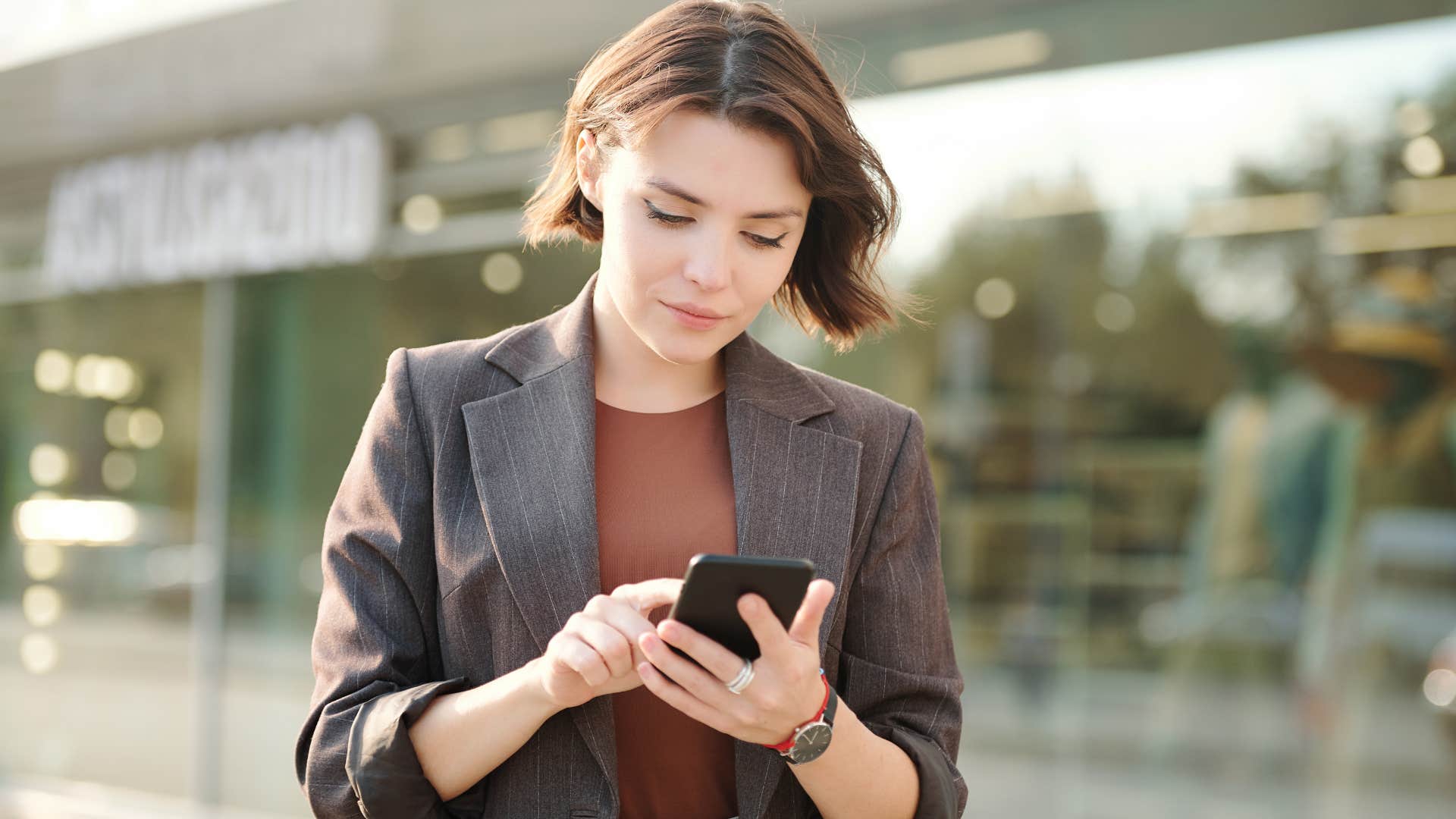 woman checking who viewed her social media content