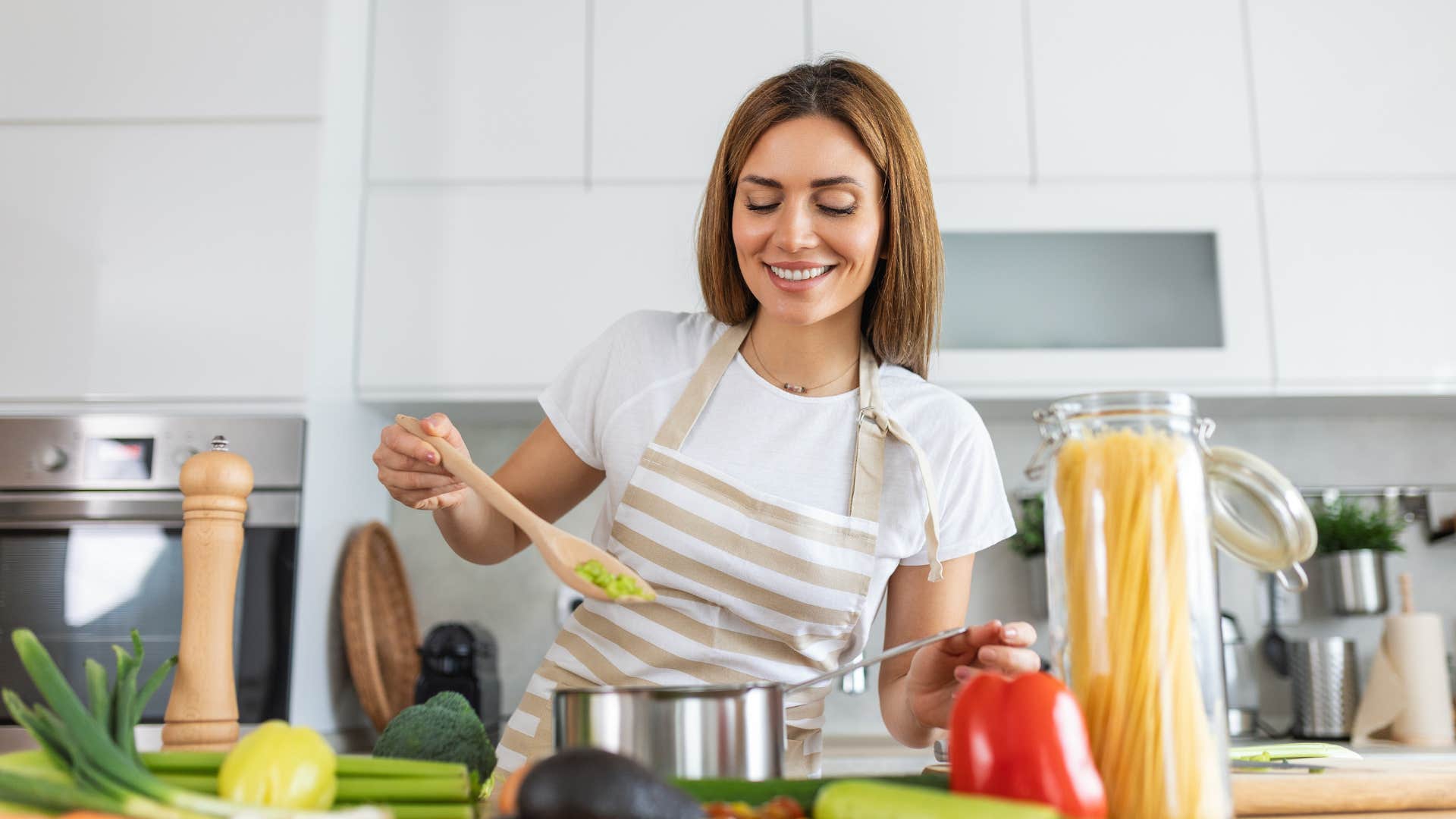 southern woman making a home cooked meal