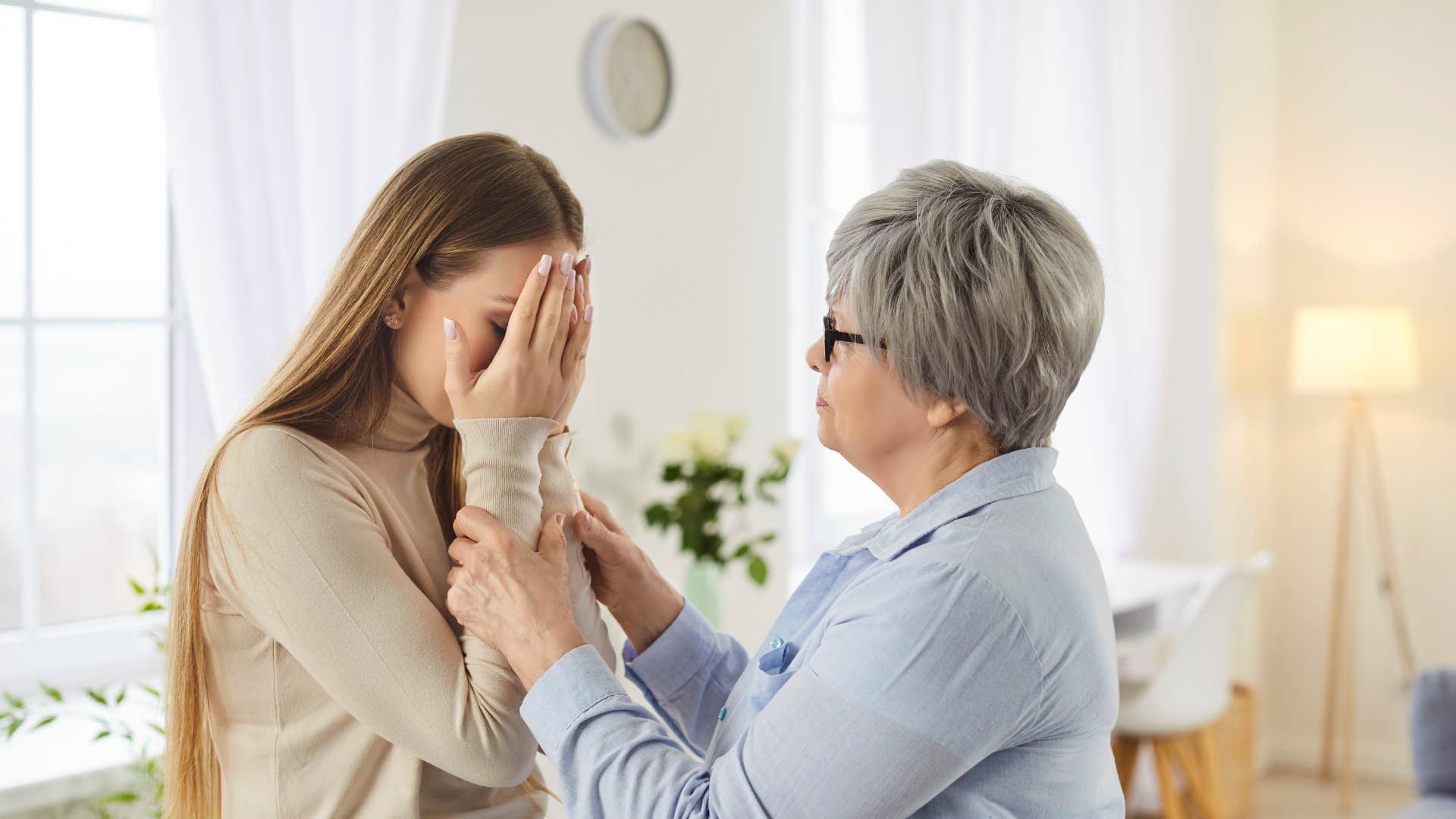 an older woman tells her granddaughter to show more empathy and compassion for herself