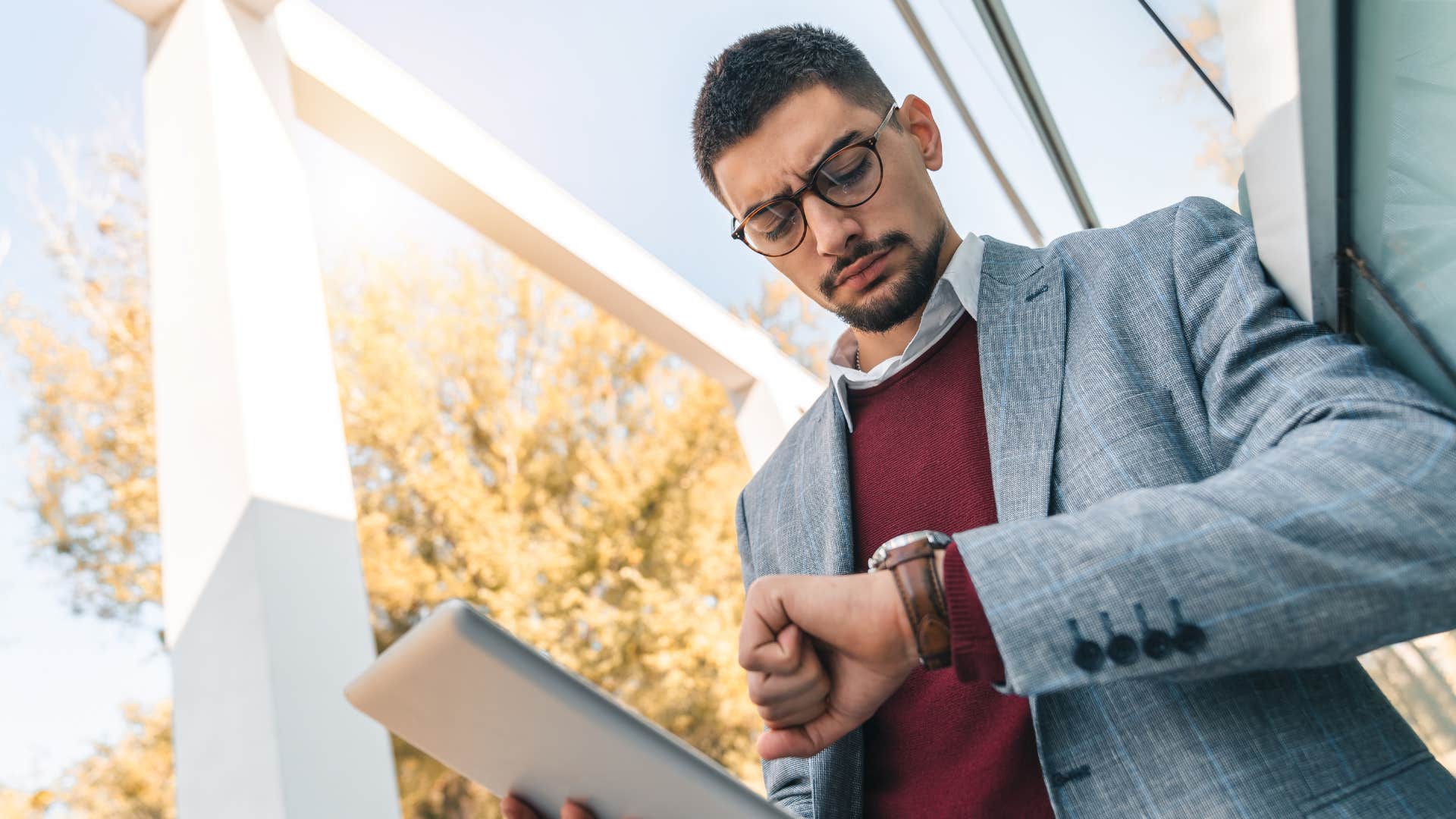 impatient man who refuses to wait for work meeting