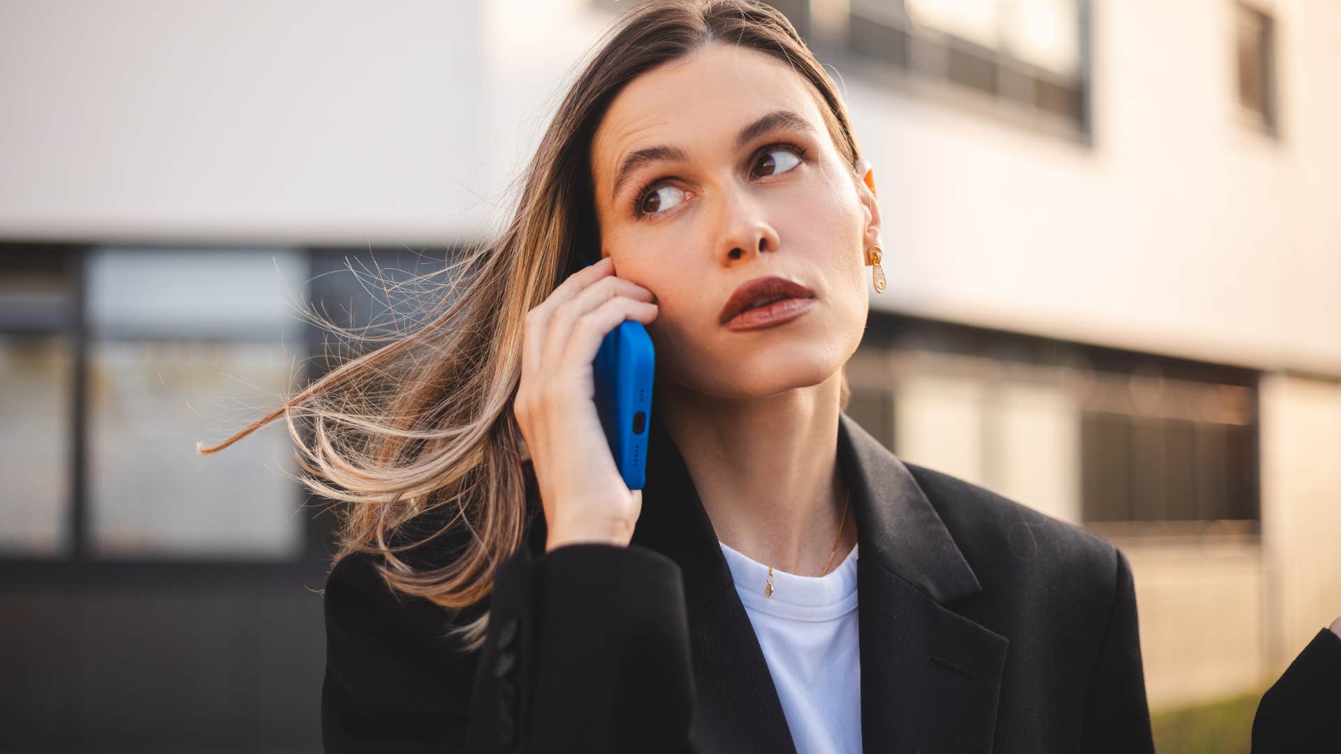 Woman wasting opportunities and talking on the phone.