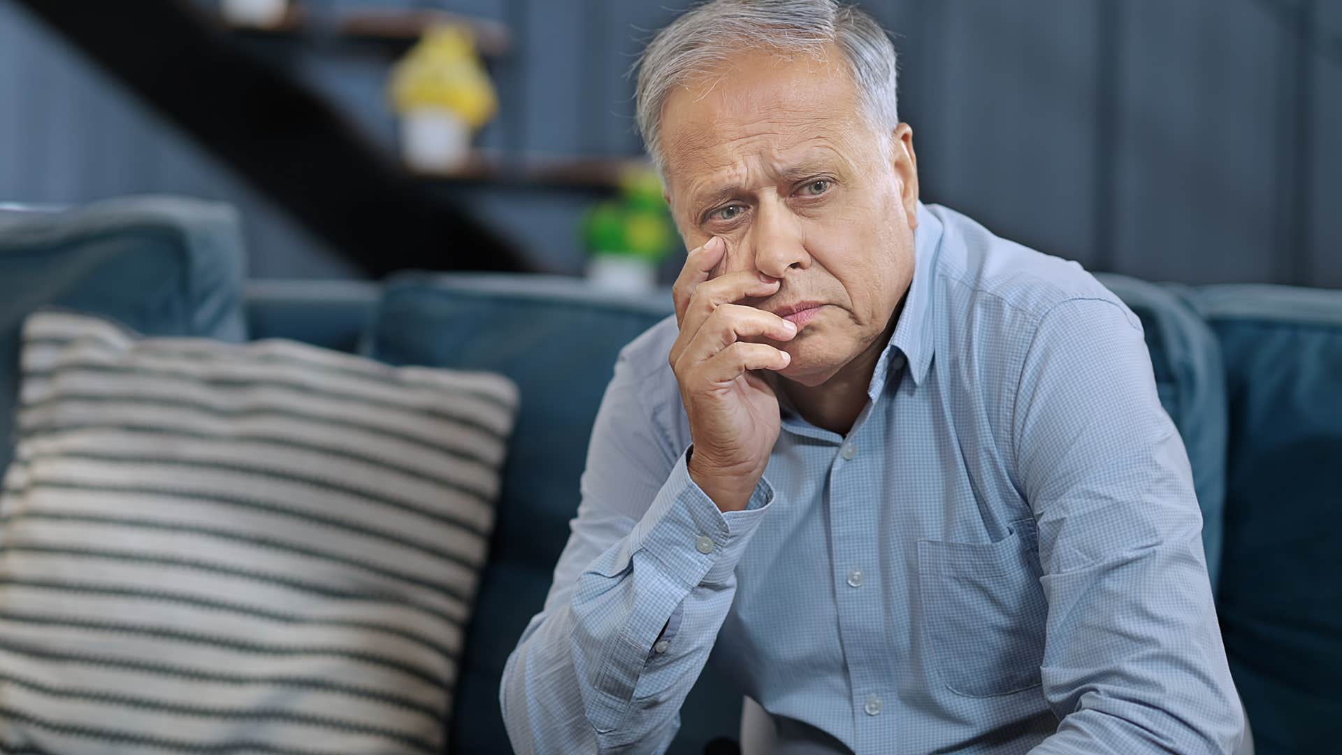older man neglecting his mental health