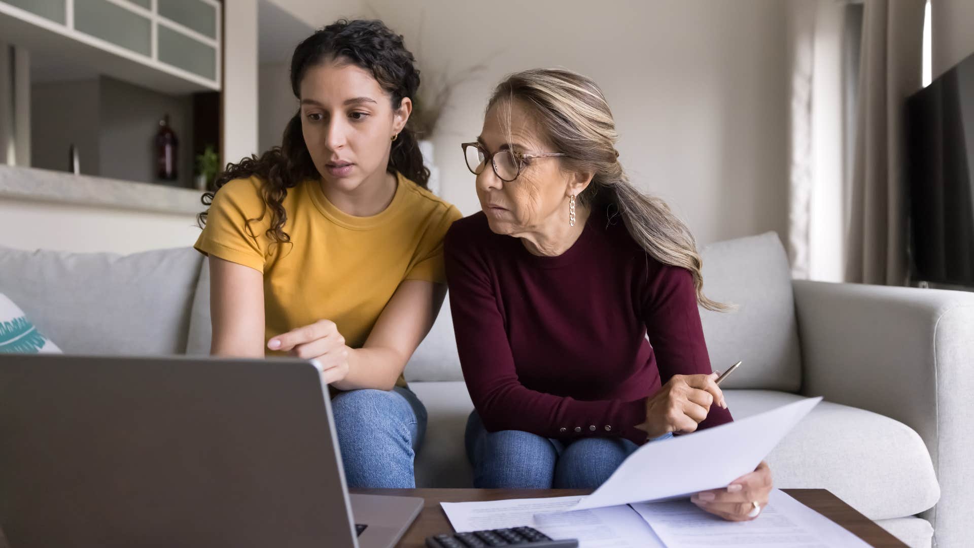 a granddaughter listens to her grandmother boast about not needing to use a computer