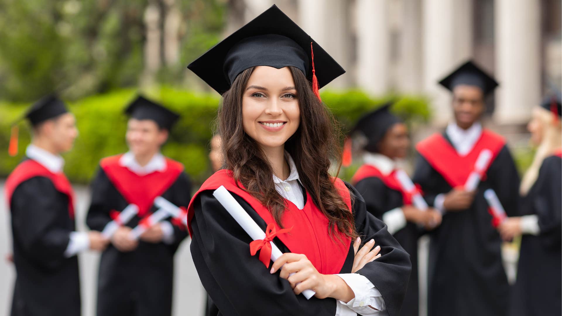 a young woman graduates from her fathers ivy league school making her a legacy