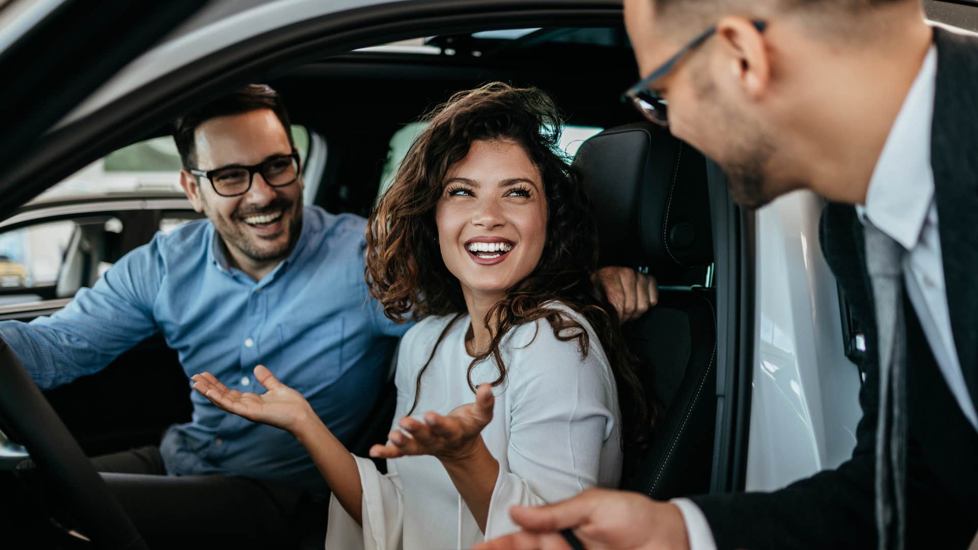 couple making a decision together to buy a car