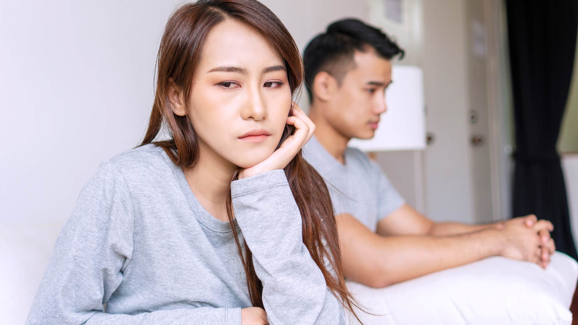 woman with dwindling trust in her relationship