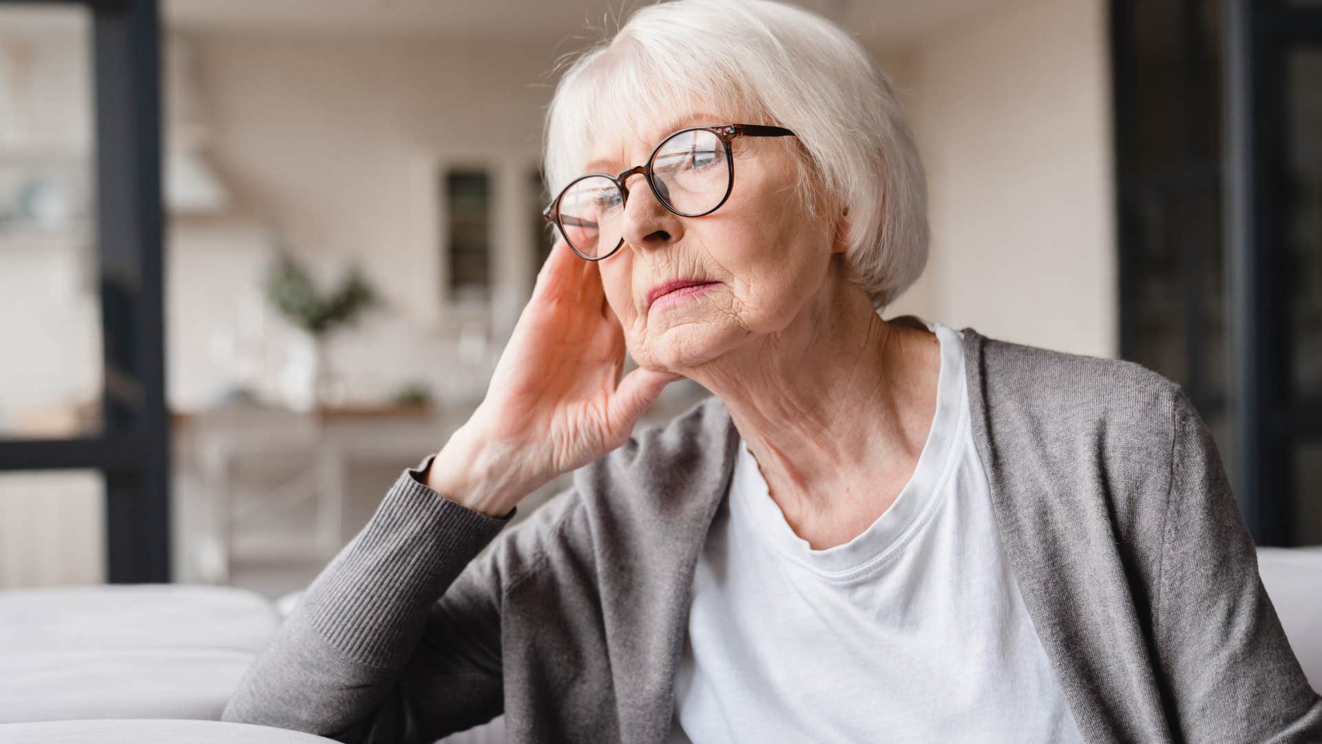 older woman thinking about her identity