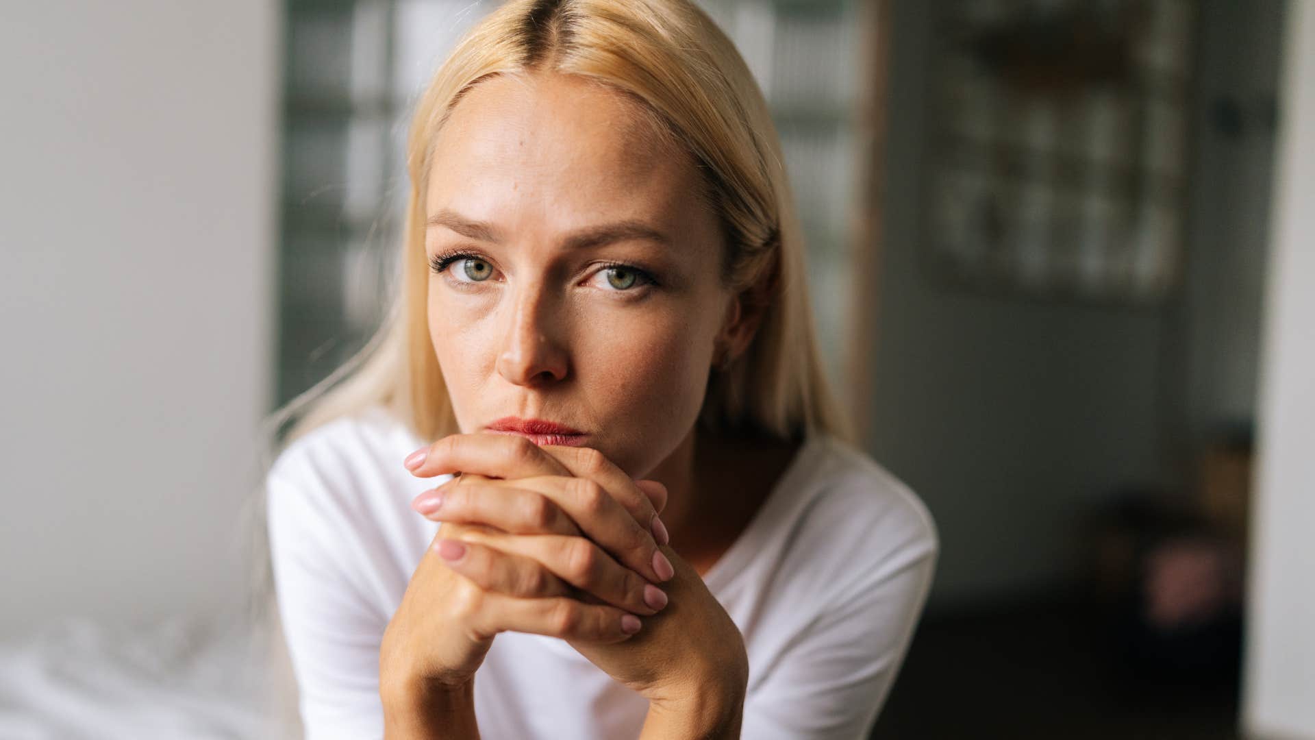 woman who's tired of pretending in her relationship