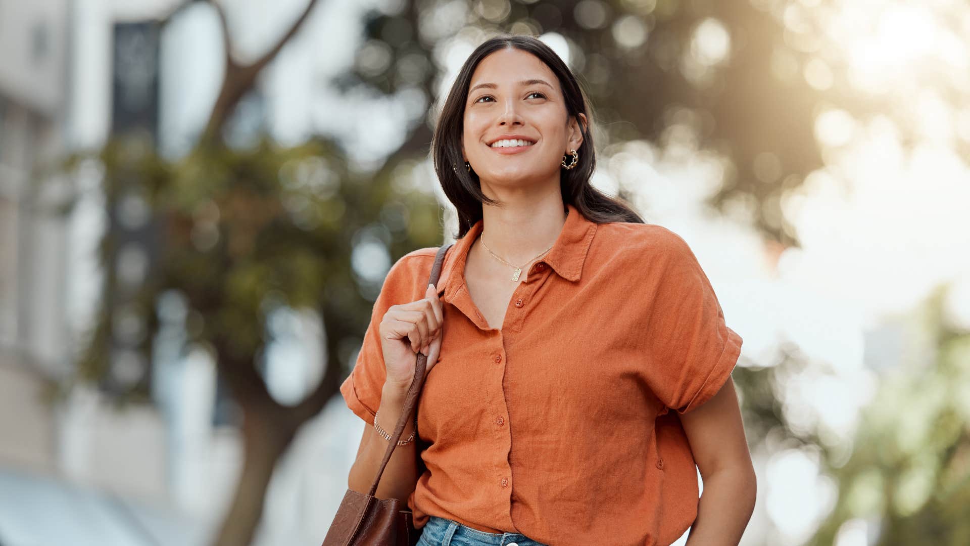 unbothered woman wearing fashionable outfit