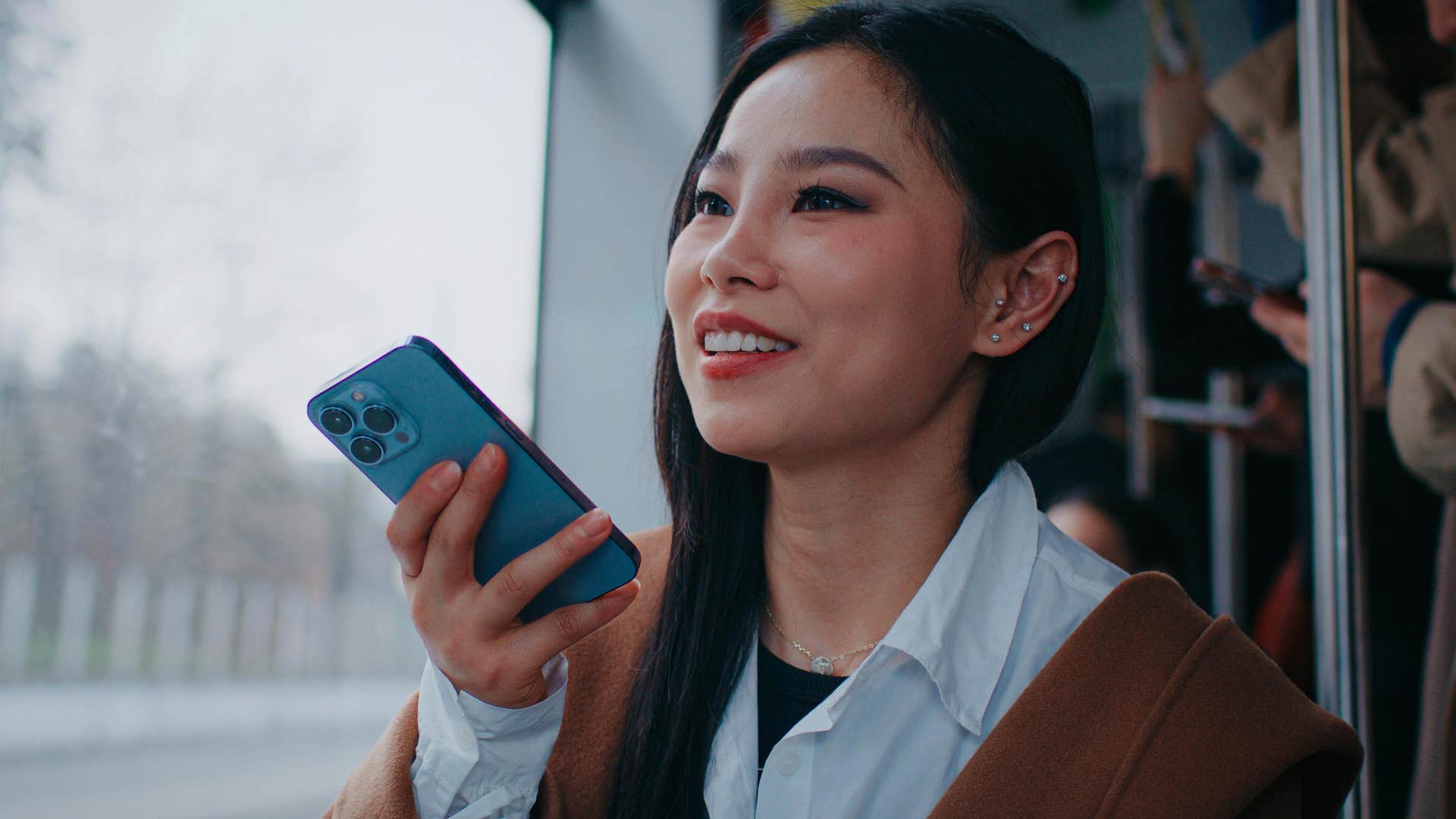 wealthy woman with certain body language talking on her phone