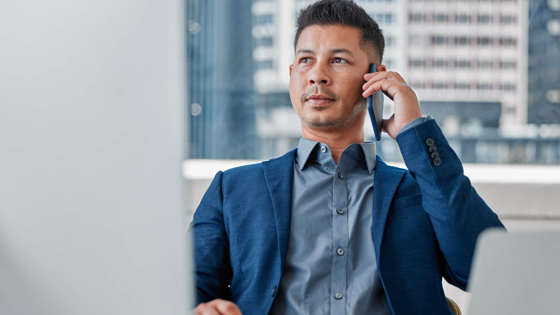 Man struggling to admit when they're wrong on the phone.