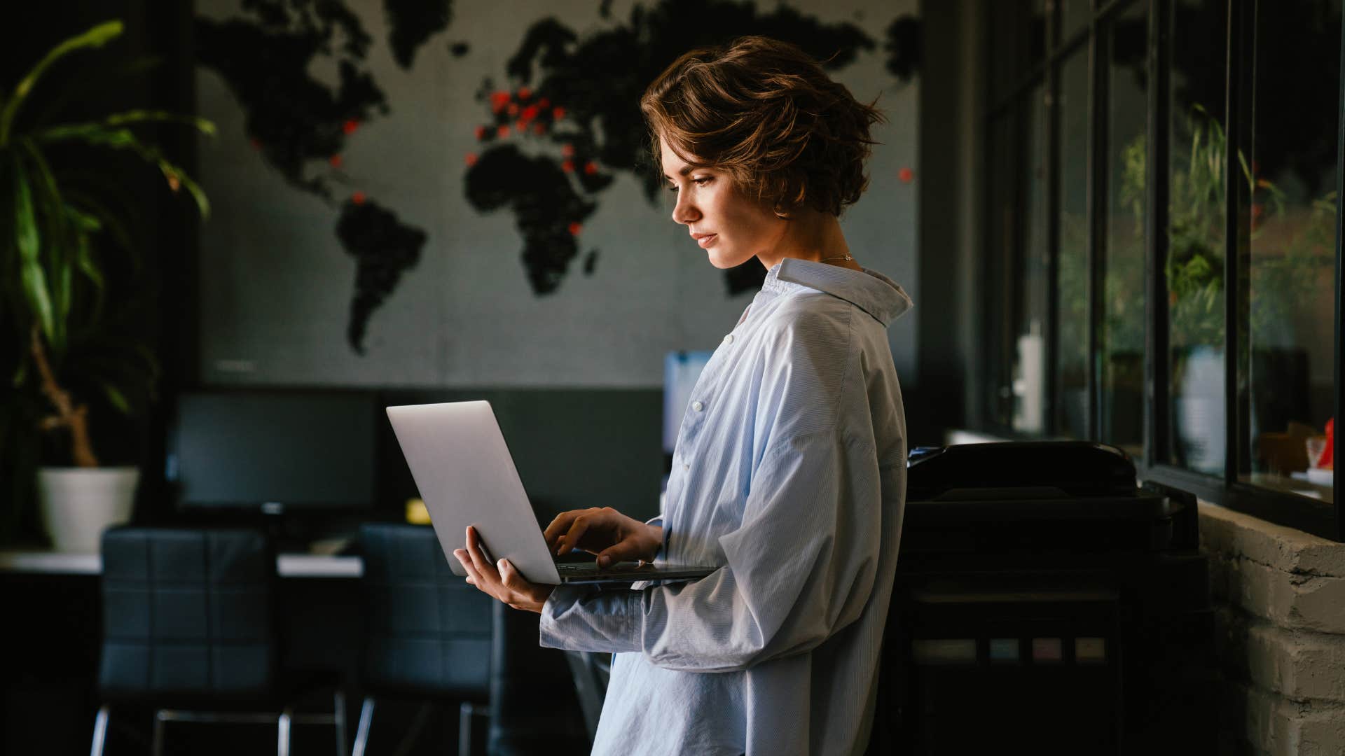 woman on laptop getting work done