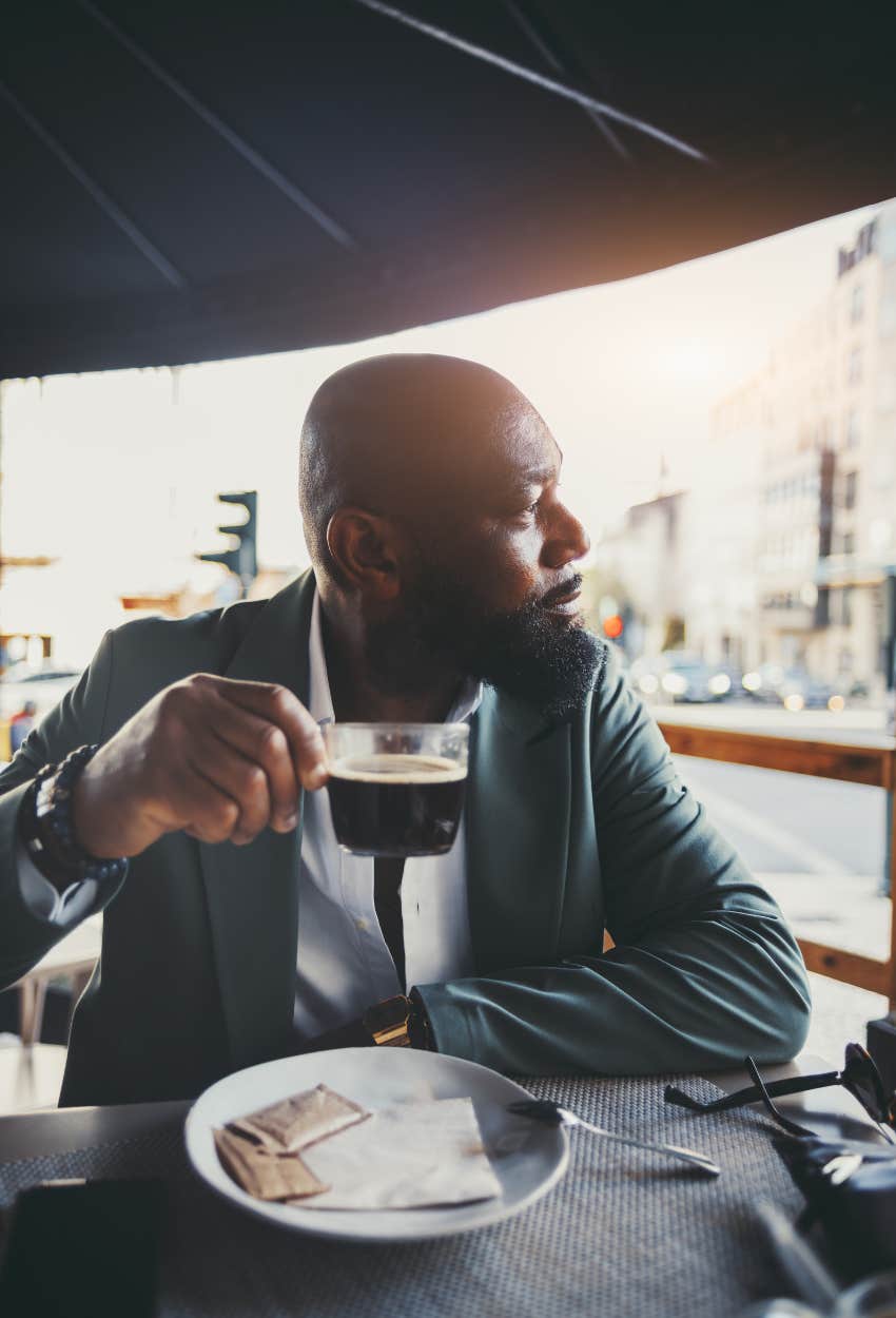 man drinking coffee live longer prevent heart disease
