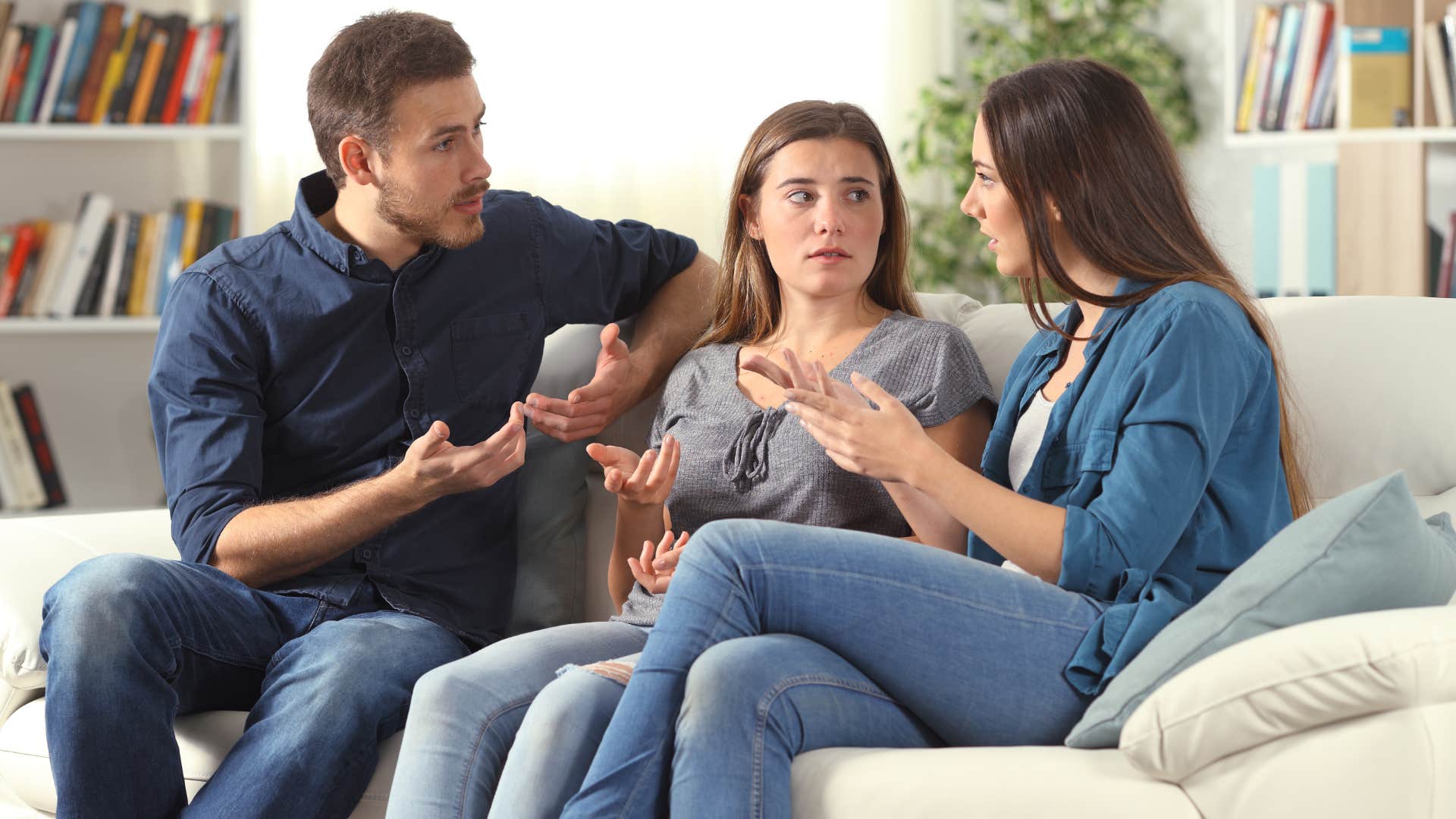 couple ganging up on overwhelmed woman who doesnt know how to set boundaries
