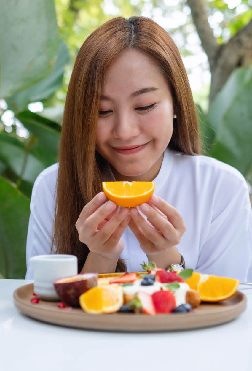 woman eating citrus foods favorite flavor personality
