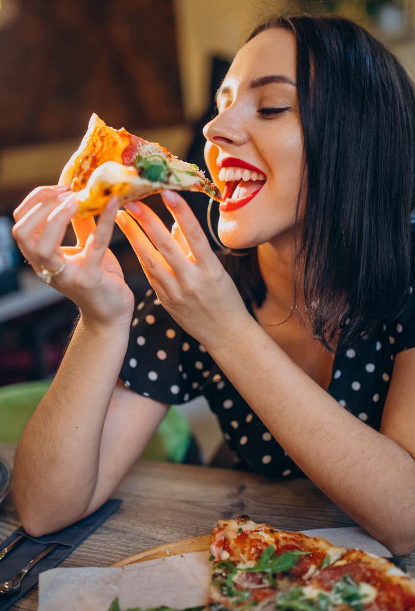woman eating savory foods favorite flavor personality