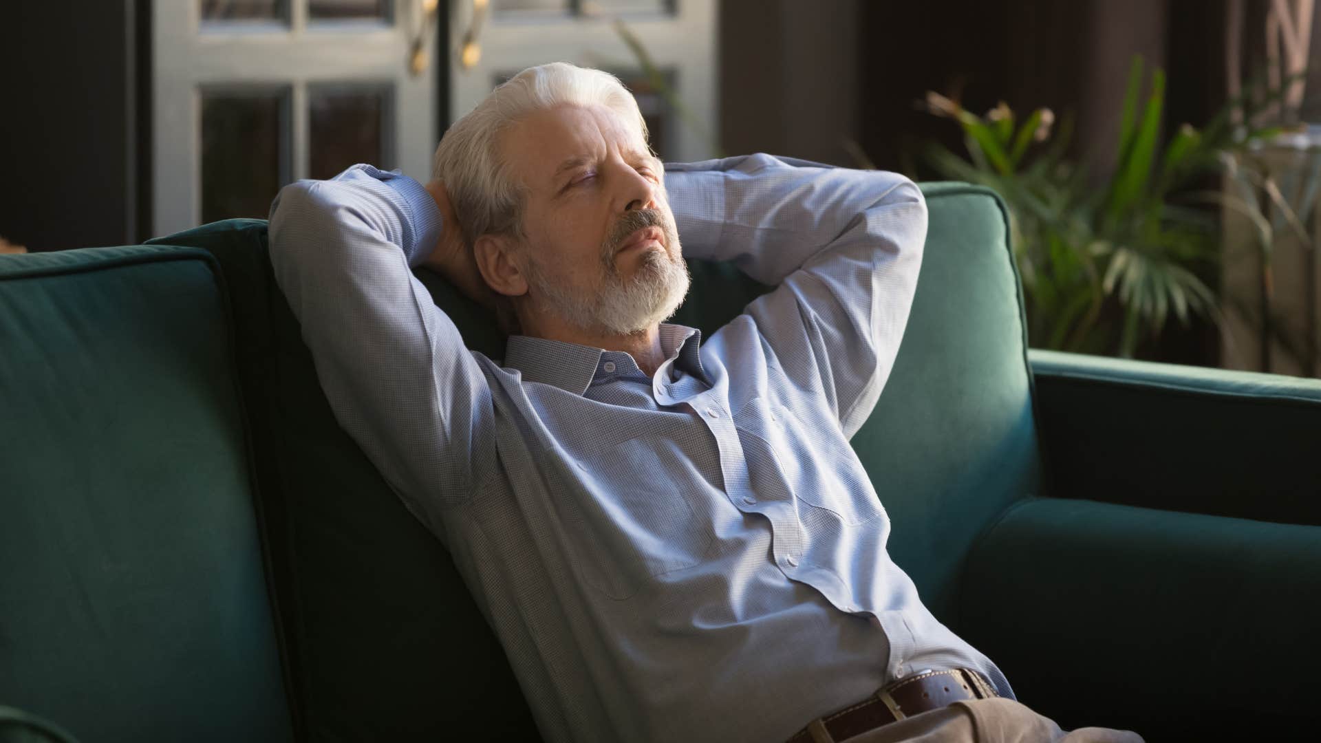 an older man decides he will relax and exercise tomorrow