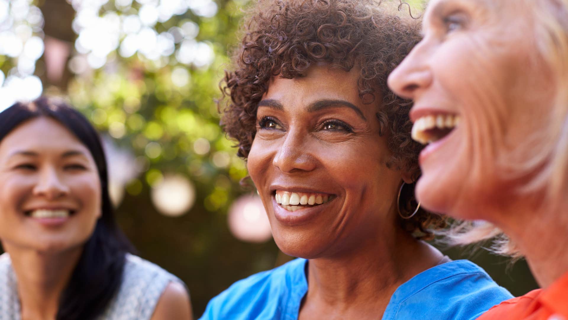 older woman who values deep connections talking with friends